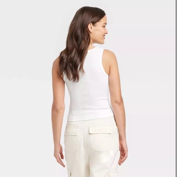 Women’s Slim Fit Scoop Neck Tank Top Size XXL White Universal Thread - Picture 2 of 7